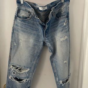 Moussy denim, tapered straight leg